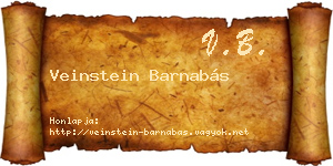 Veinstein Barnabás névjegykártya